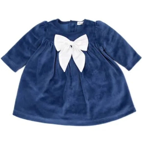 Kissy Kissy Dresses Nwt Kissy Kissy Blue Velour Dress 36m Poshmark